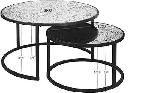 Amazon.com: Muralister Round Nesting Coffee Table Set Of 2, Modern ... with Beyond the Trend The Lasting Charm of Arzon's Bronze Coffee Table Set